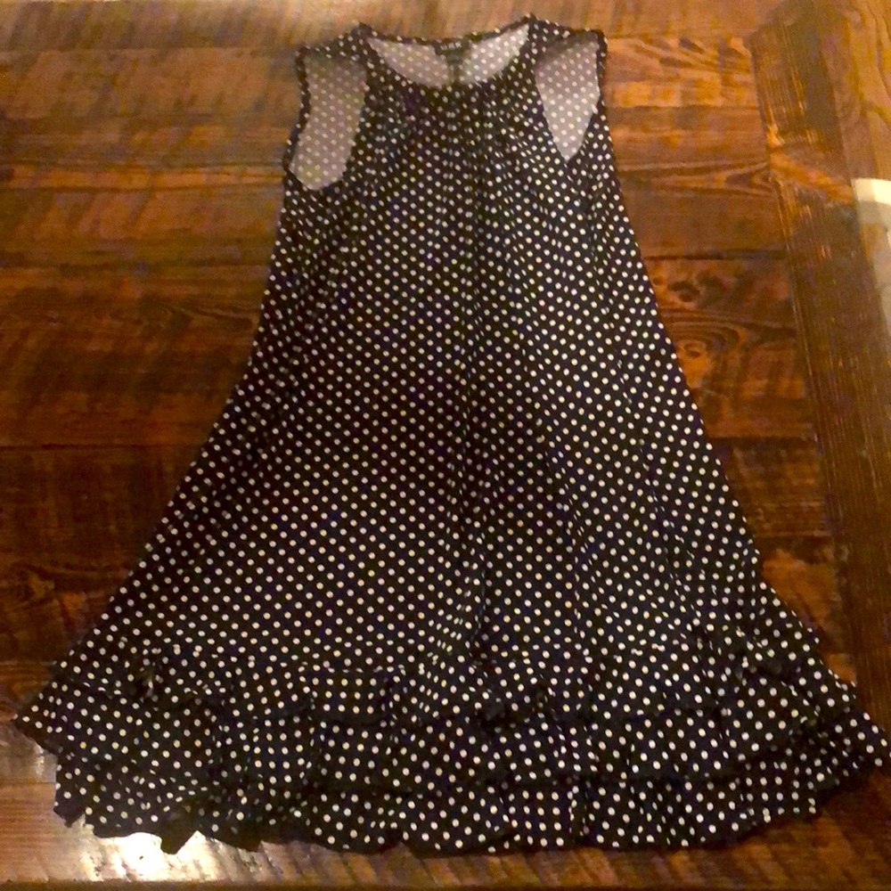 MSK polka dot dress with 3 layers of ruffles